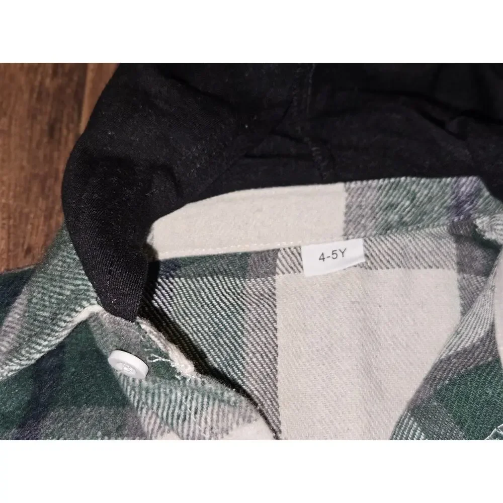 Toddler Green Plaid Flannel Shacket Size 4/5 NWOT